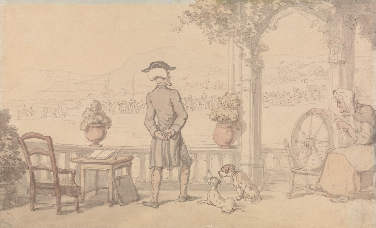 Il dottor Syntax che riflette ad alta voce da Thomas Rowlandson