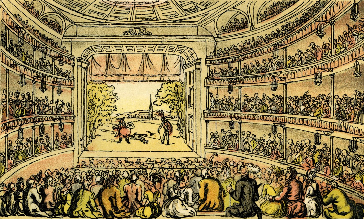 Dr Syntax al Covent Garden Theatre da Thomas Rowlandson