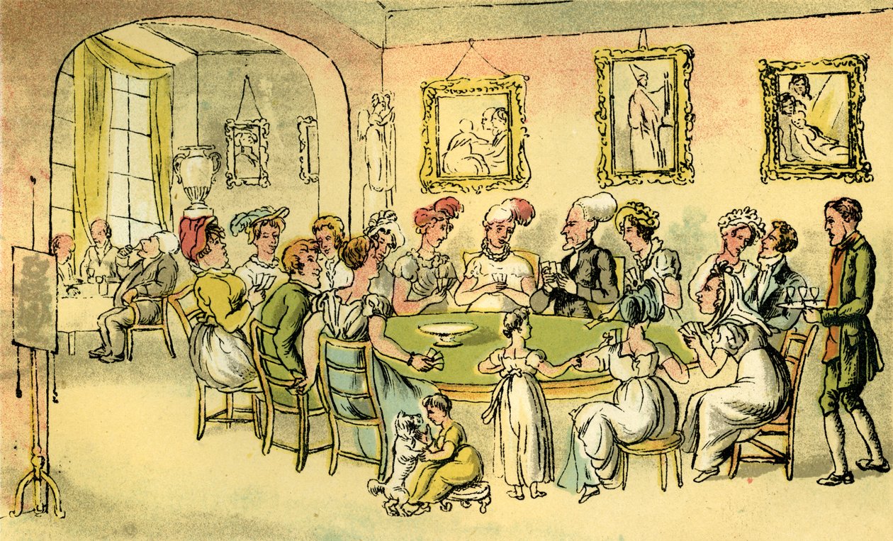 Il dottor Syntax a una festa di carte da Thomas Rowlandson
