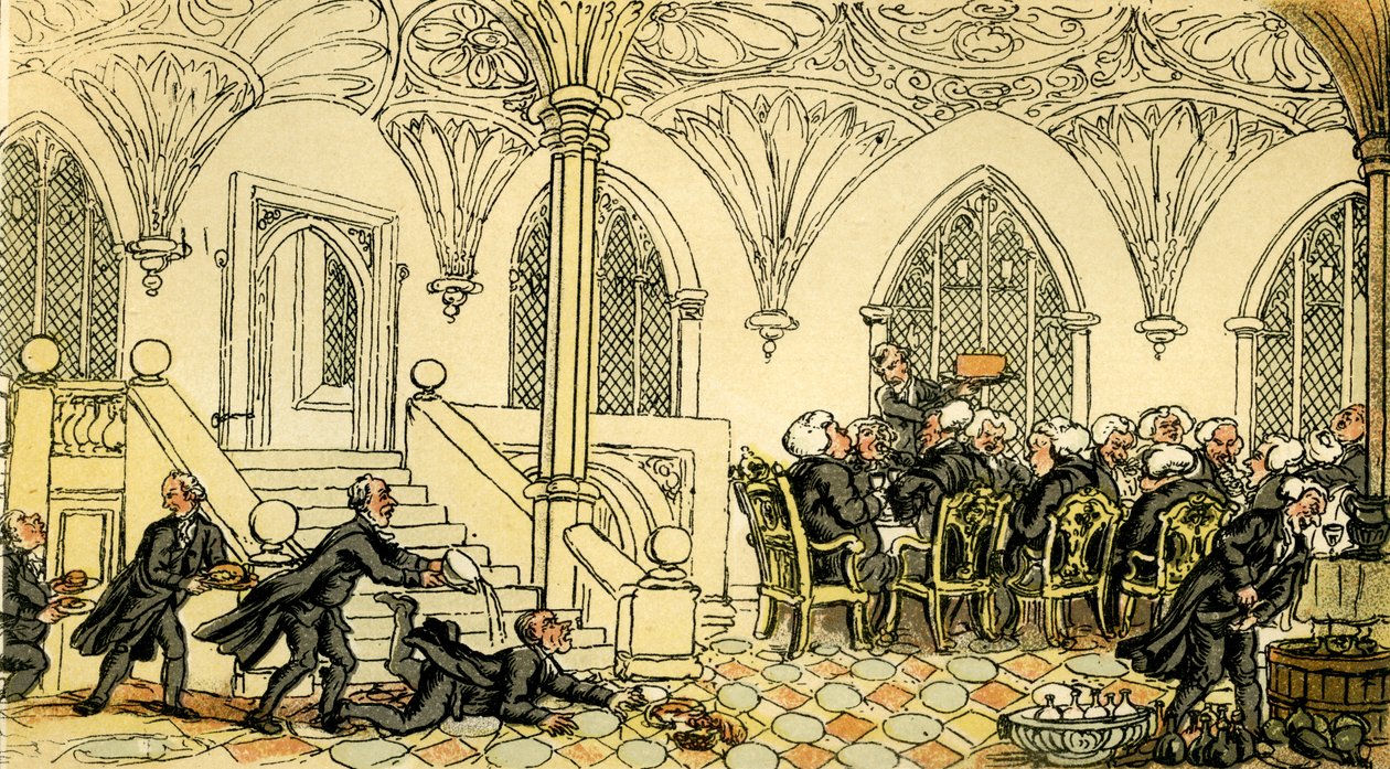 Il dottor Syntax intrattenuto al college da Thomas Rowlandson