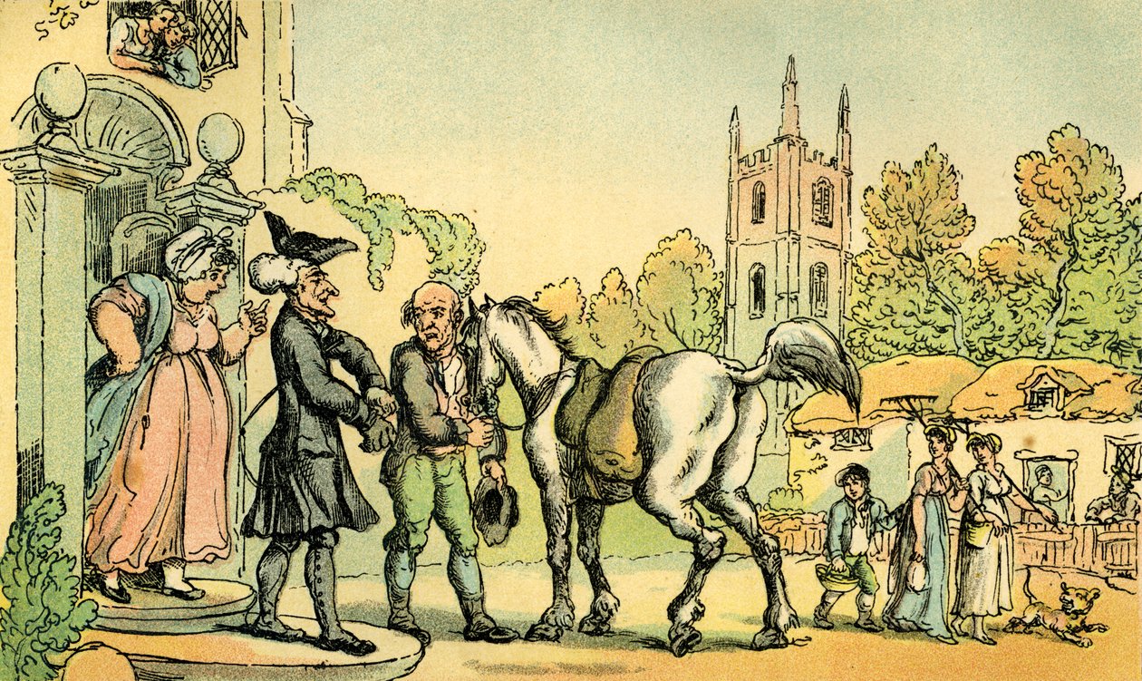 Il dottor Syntax parte per il suo tour ai laghi da Thomas Rowlandson