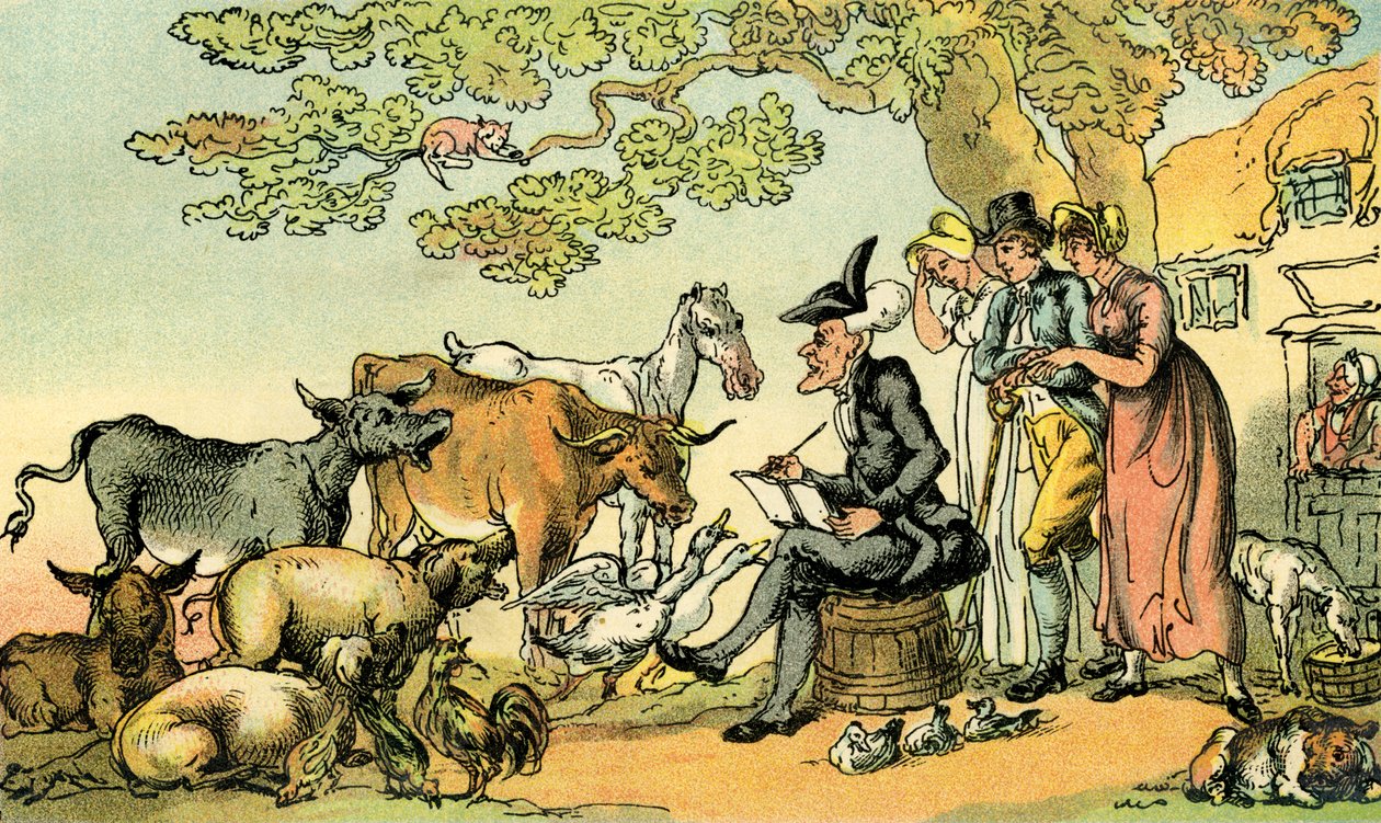 Dr Syntax che disegna dal vero da Thomas Rowlandson