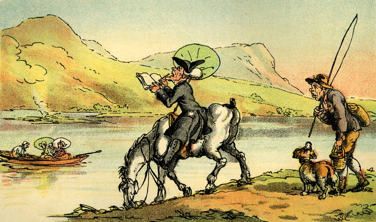 Il dottor Syntax disegna il lago da Thomas Rowlandson