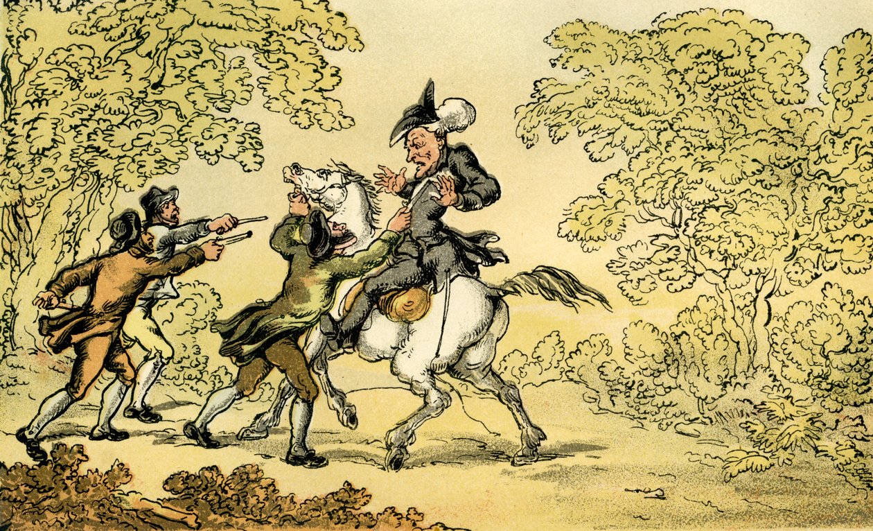 Il dottor Syntax fermato dai briganti da Thomas Rowlandson