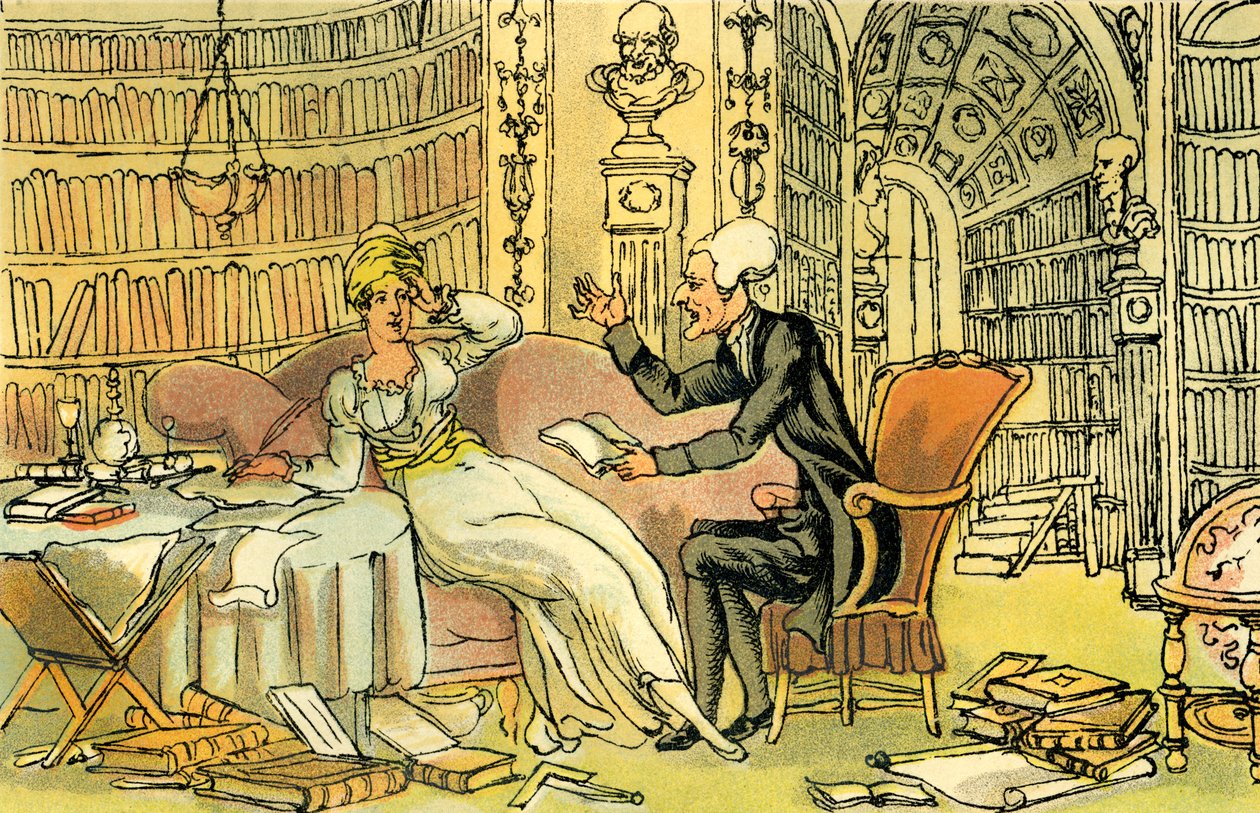 Dr Syntax con una bellezza intellettuale da Thomas Rowlandson