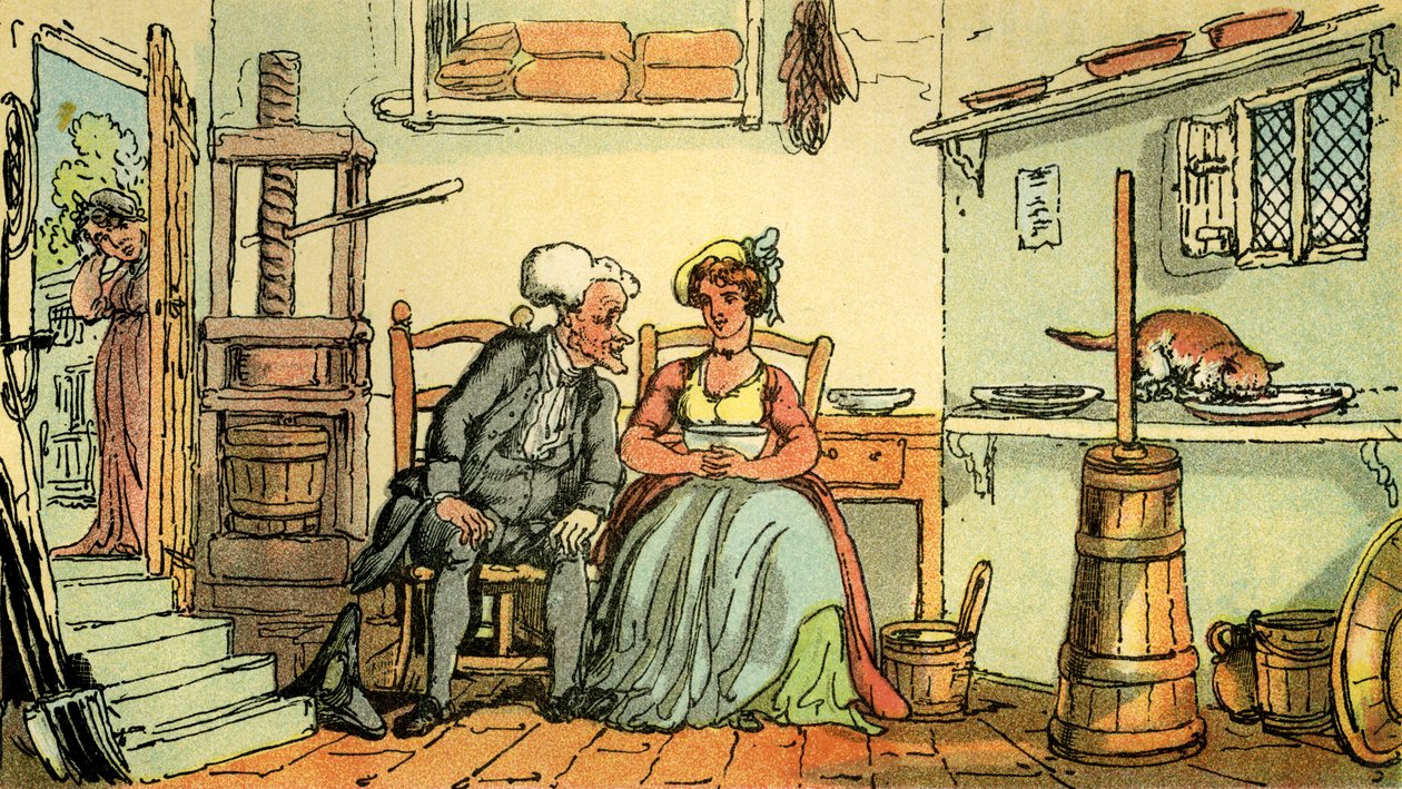 Dr Syntax con la lattaia da Thomas Rowlandson