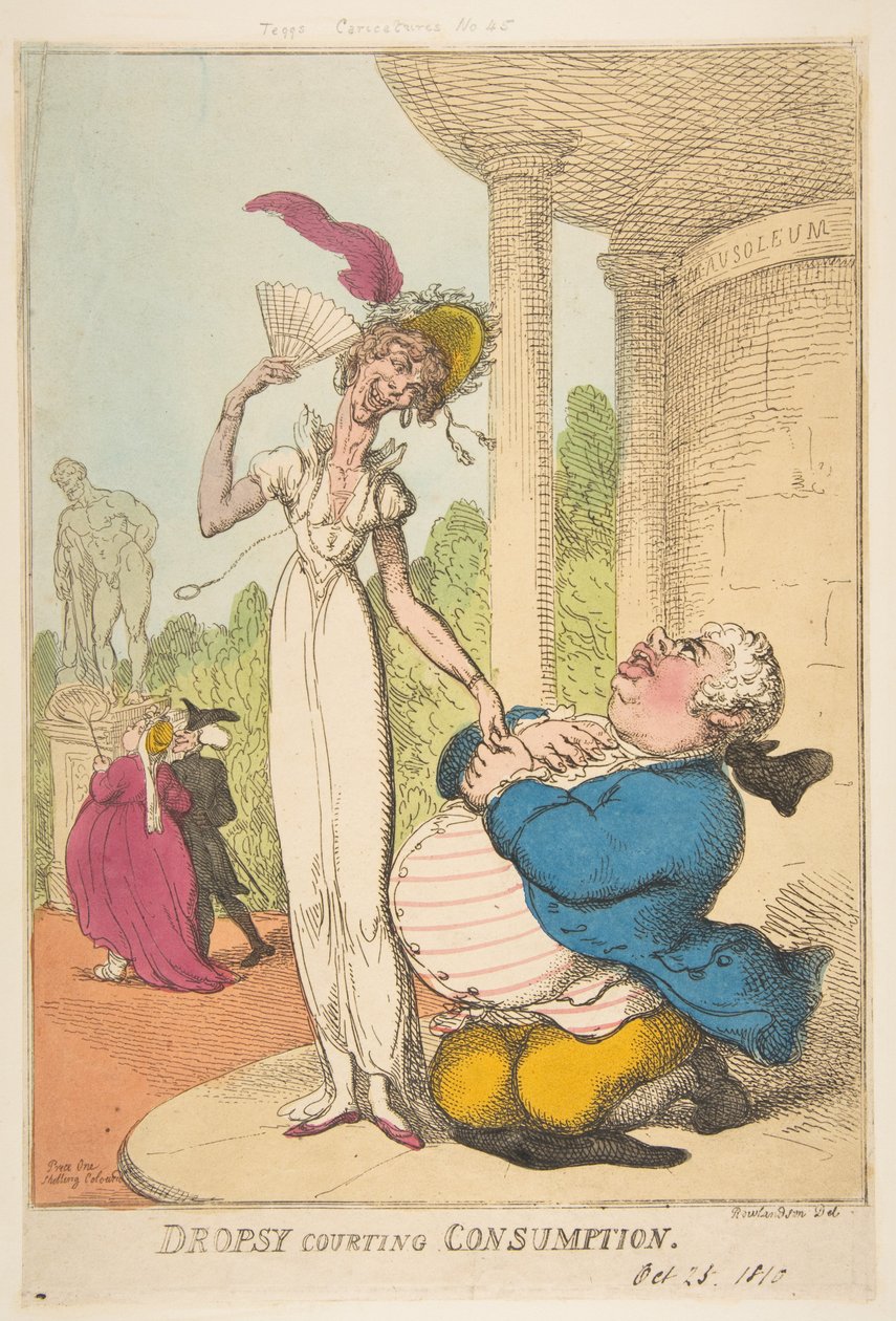 Idropisia che corteggia la consunzione, 25 ottobre 1810 da Thomas Rowlandson