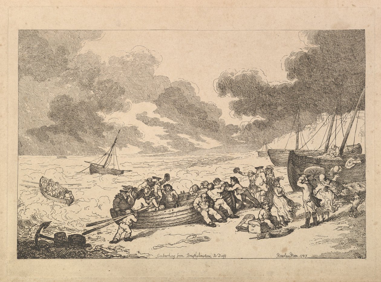 Partenza da Brighthelmstone alla volta di Diepp[e] (da *Imitazioni di disegni moderni*) da Thomas Rowlandson