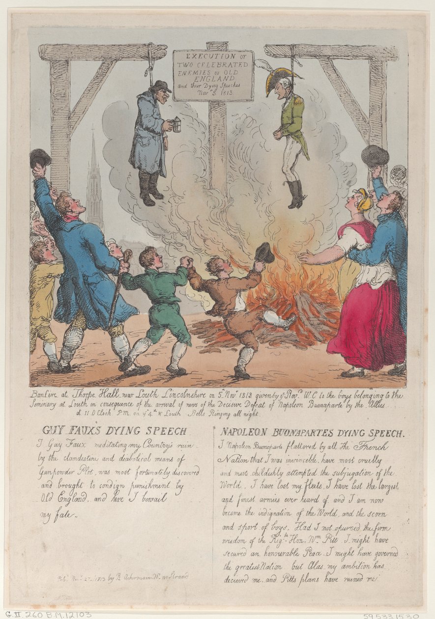 Esecuzione di due celebri nemici della Vecchia Inghilterra da Thomas Rowlandson