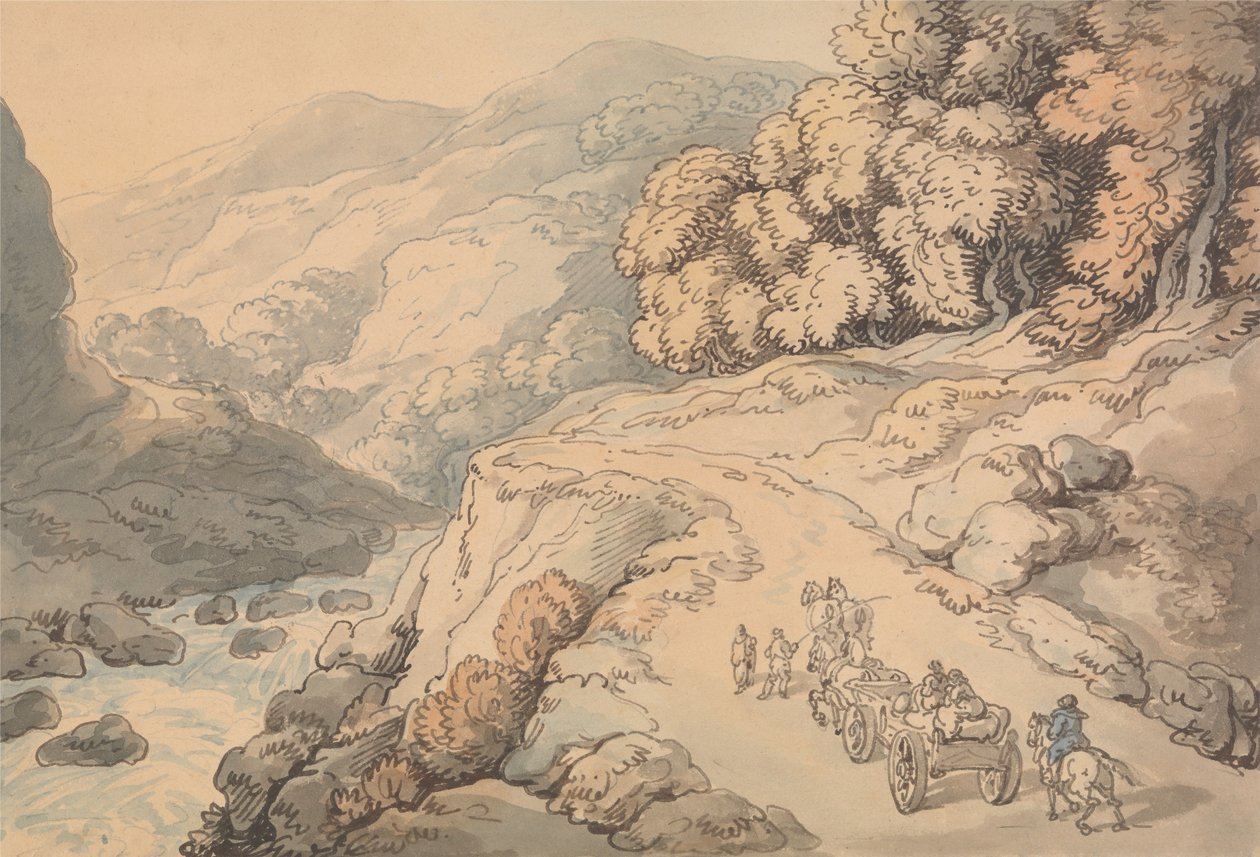 Cascate sul fiume Conwy, Galles del Nord da Thomas Rowlandson