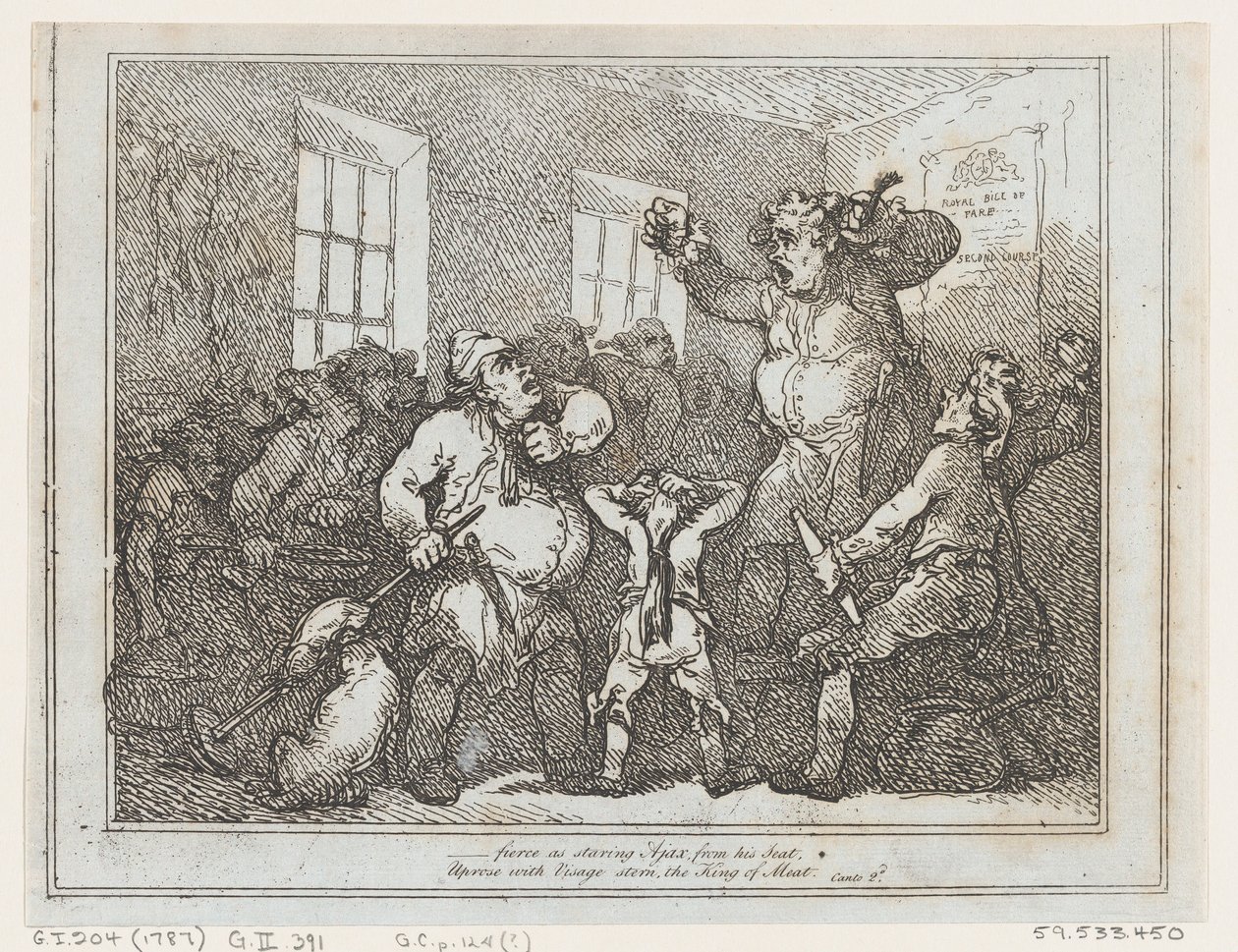 Da questo posto, lo sguardo di Aiace è davvero feroce... da Thomas Rowlandson