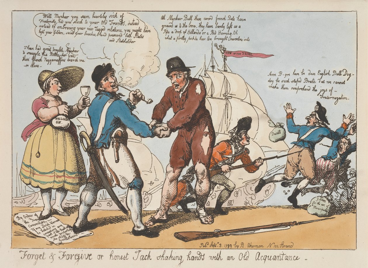 Dimenticare e perdonare, ovvero l’onesto Jack che stringe la mano a un vecchio conoscente da Thomas Rowlandson