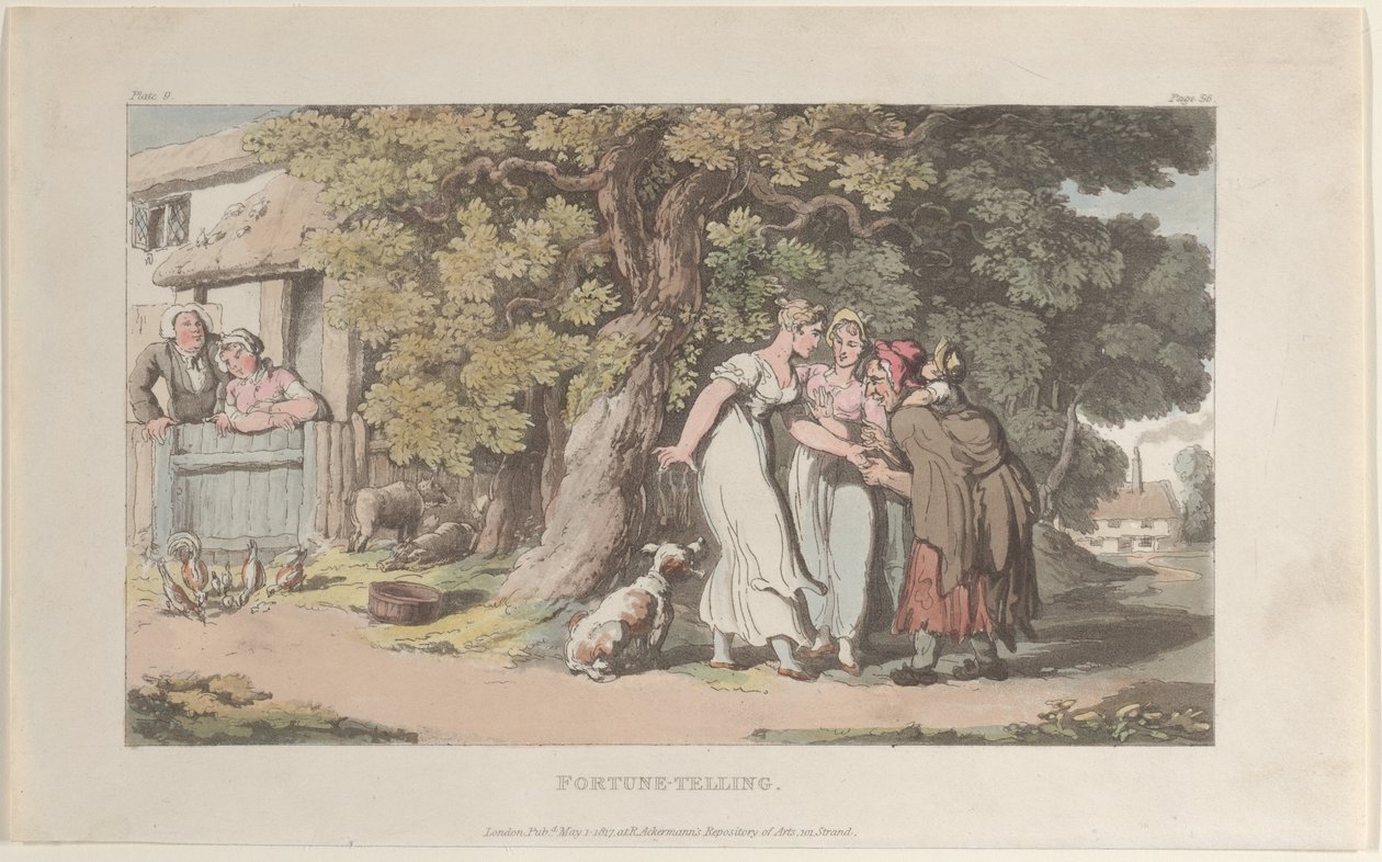 Cartomanzia, da Il vicario di Wakefield, 1 maggio 1817 da Thomas Rowlandson