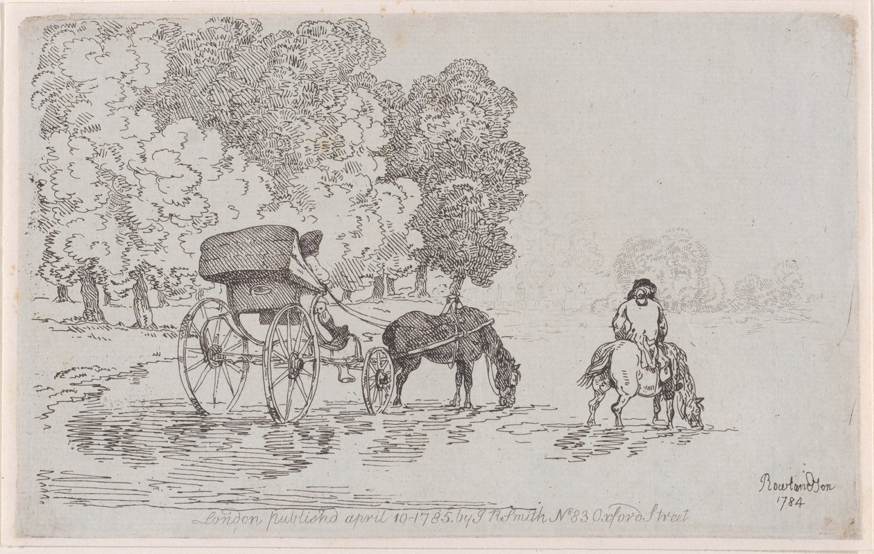 Chaise a quattro ruote da Thomas Rowlandson