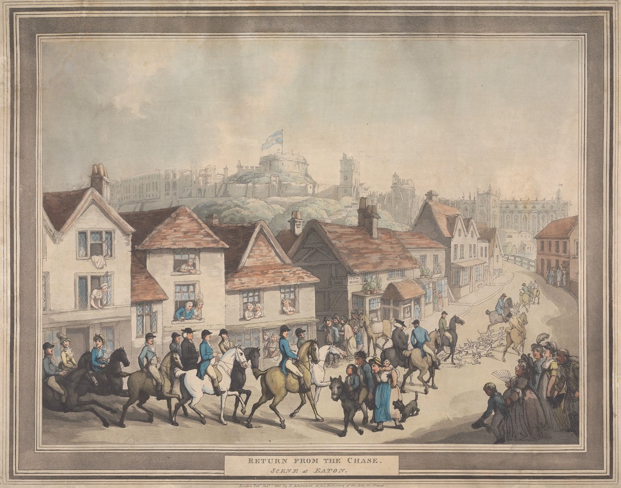 La caccia alla volpe [serie di quattro]: 4. Ritorno dalla caccia. / Scena a Eaton da Thomas Rowlandson