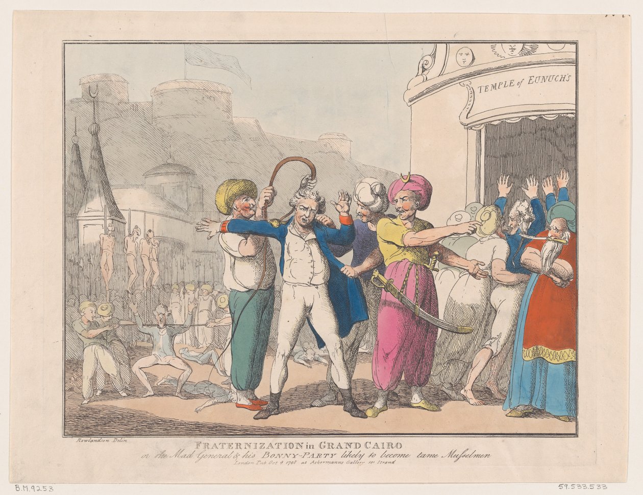 Fraternizzazione al Cairo, o Il generale pazzo e la sua allegra compagnia da Thomas Rowlandson