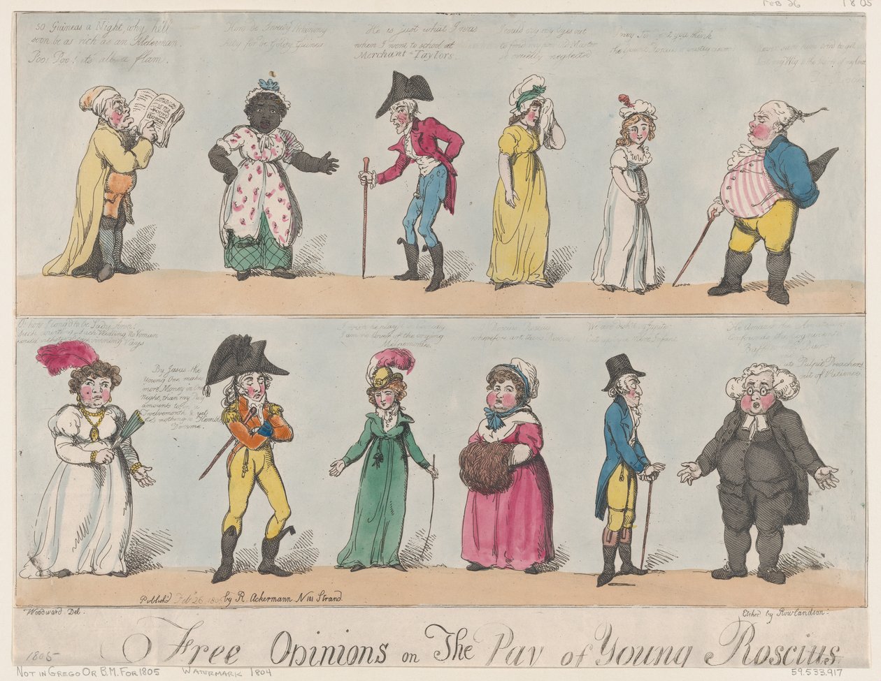 Opinioni libere sul salario del giovane Roscio da Thomas Rowlandson