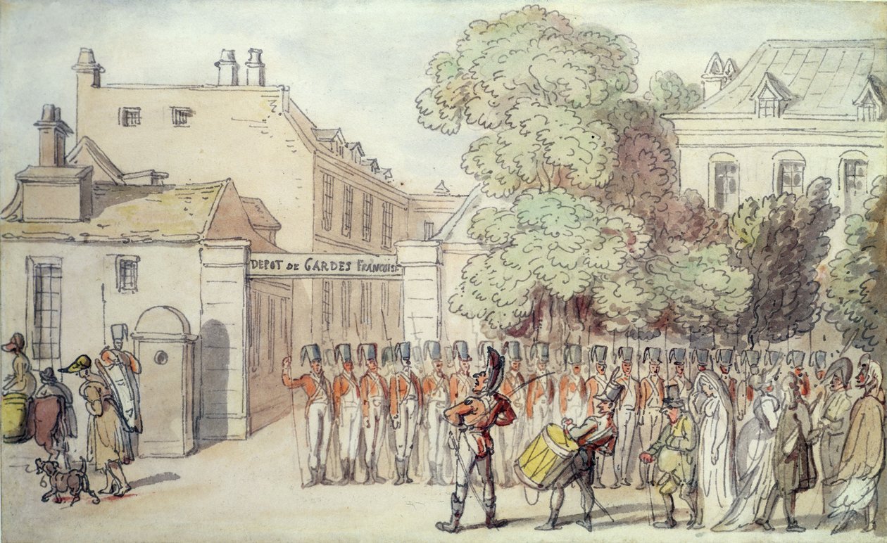Soldati Francesi in Parata da Thomas Rowlandson