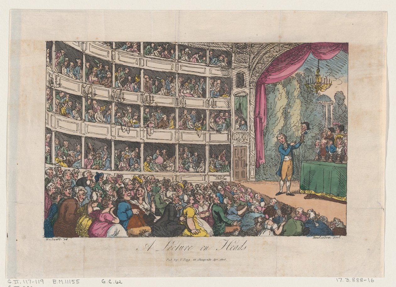 Frontespizio, da Una lezione sulle teste di George Alexander Stevens, aprile 1808 da Thomas Rowlandson