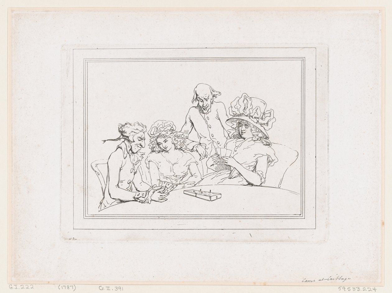 Partita di cribbage da Thomas Rowlandson