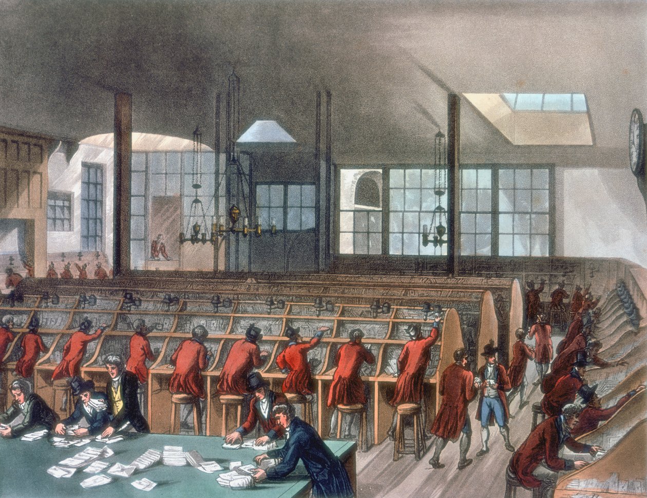 Ufficio postale generale, Lombard Street, Londra da Thomas Rowlandson