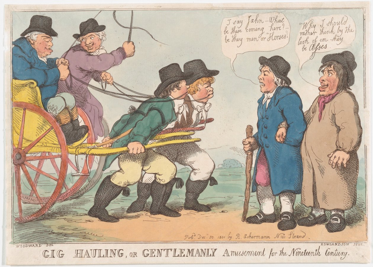 Traino di carrozza, o divertimento gentile per il XIX secolo, 3 aprile 1801 da Thomas Rowlandson