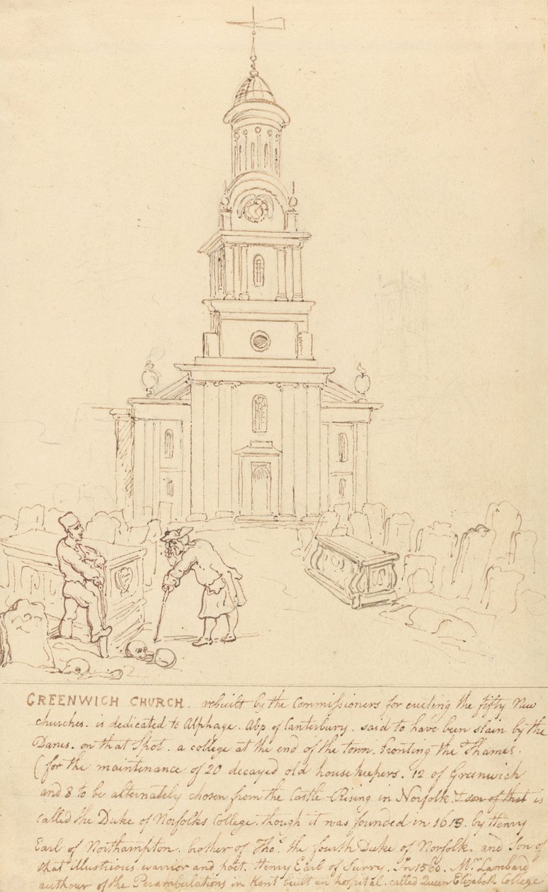 Chiesa di Greenwich da Thomas Rowlandson