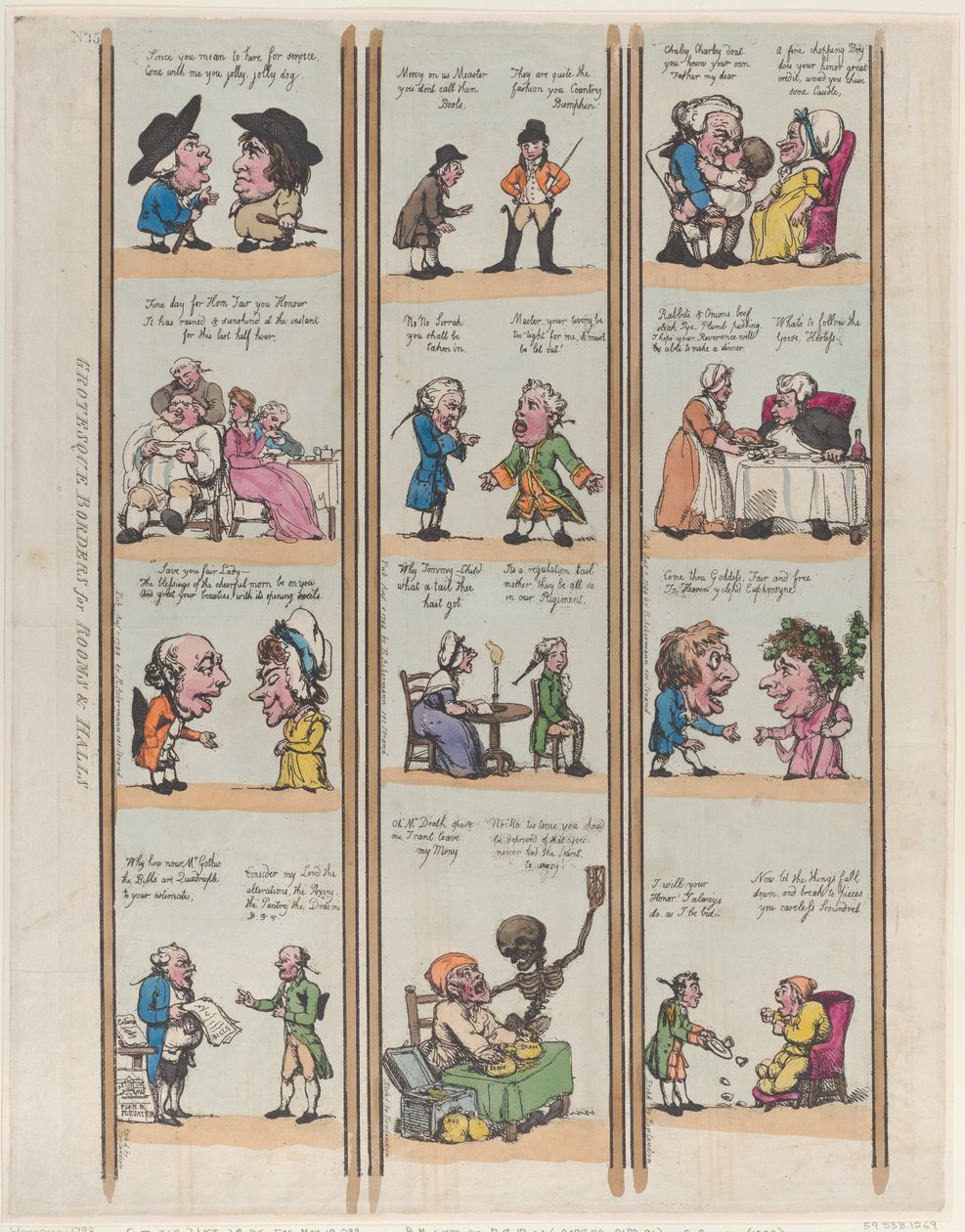Bordi grotteschi per stanze e sale, Tavola 15, 1799 da Thomas Rowlandson