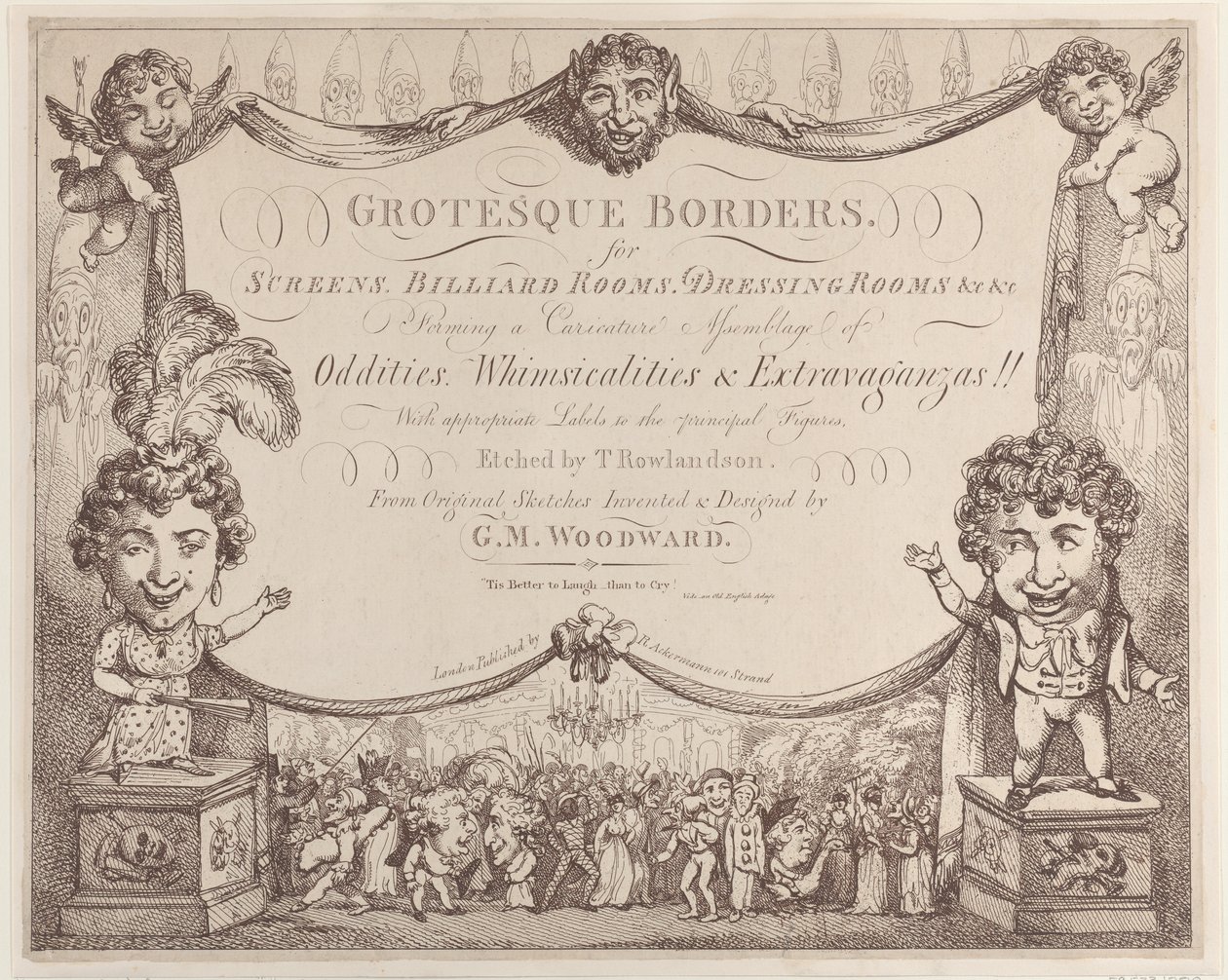 Bordi grotteschi per schermi, sale da biliardo, spogliatoi, ecc. da Thomas Rowlandson