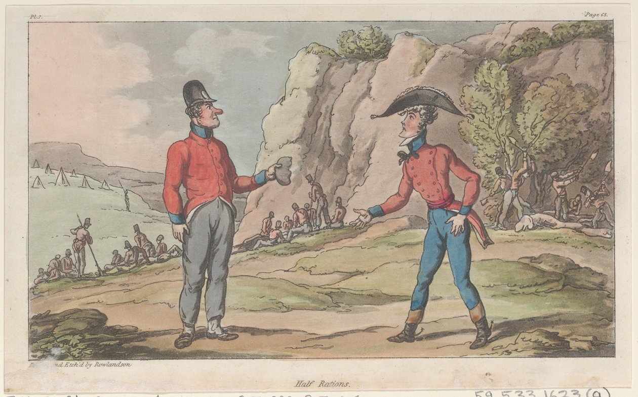 Mezza razione, da Le avventure militari di Johnny Newcome, 1815 da Thomas Rowlandson
