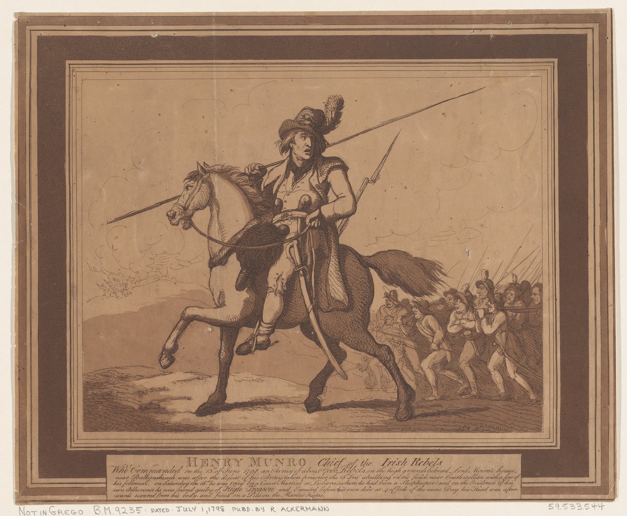 Henry Munro, capo dei ribelli irlandesi da Thomas Rowlandson