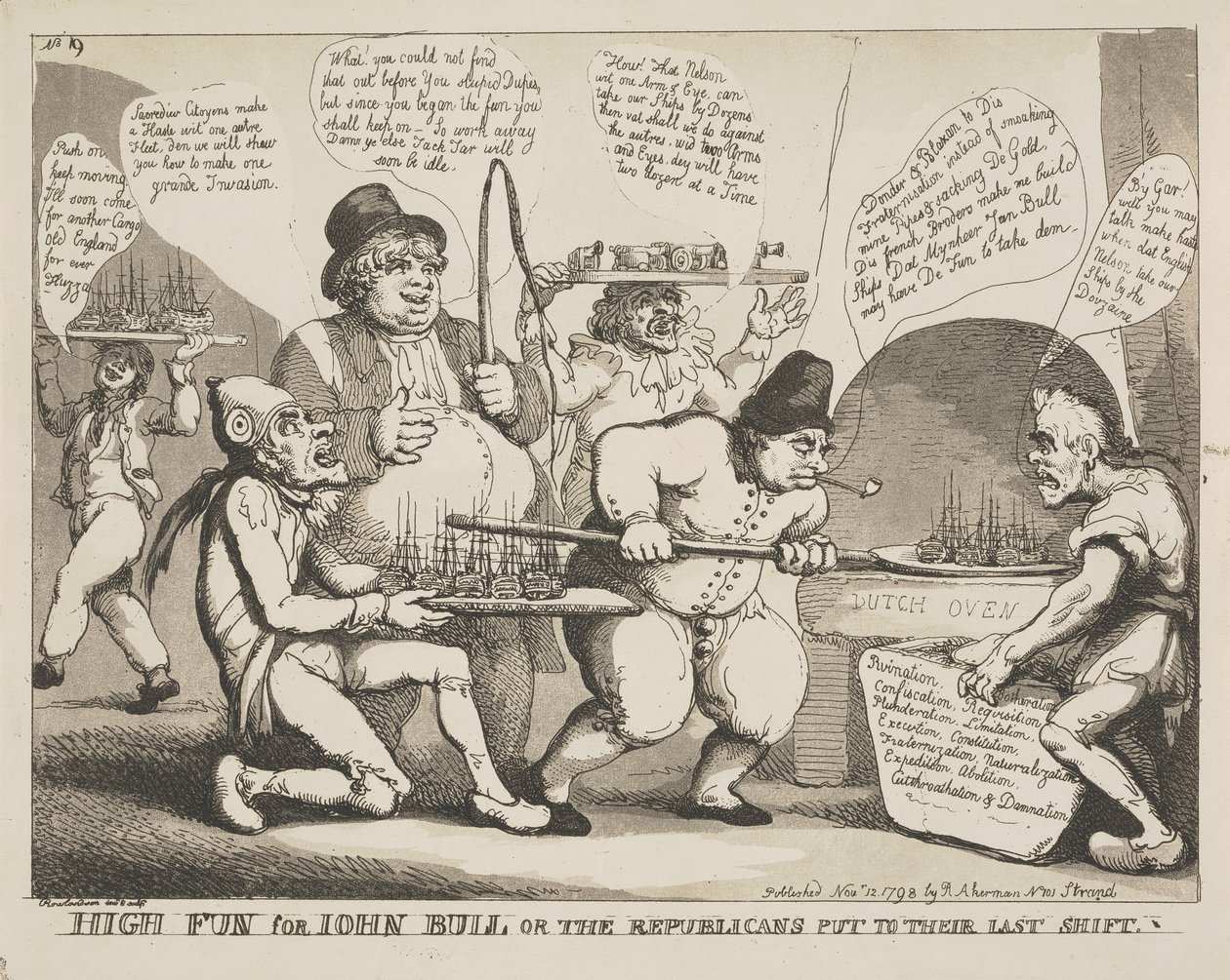 Grande divertimento per John Bull, ovvero i repubblicani messi alle strette da Thomas Rowlandson