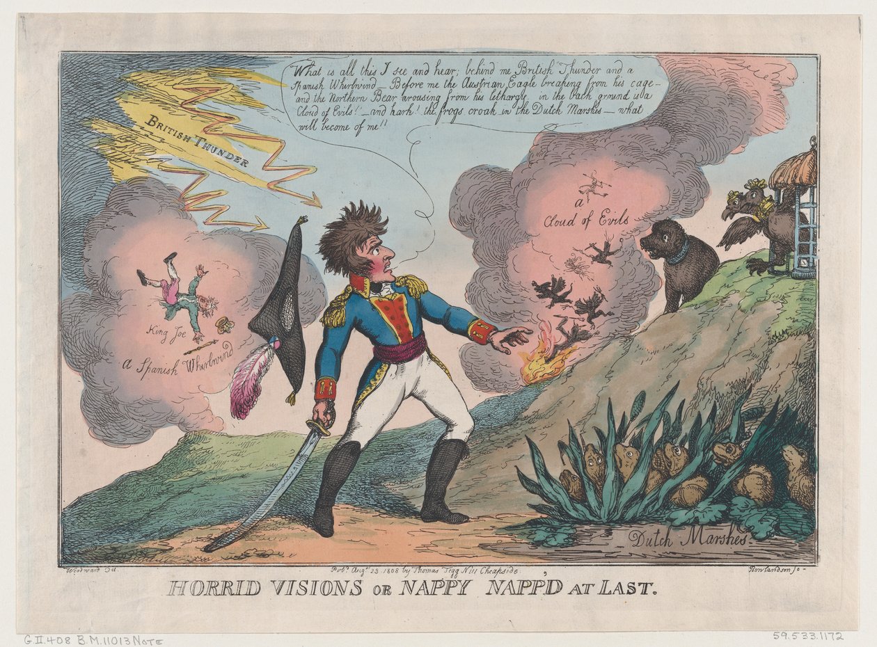 Visioni orribili di Nappy catturato alla fine da Thomas Rowlandson
