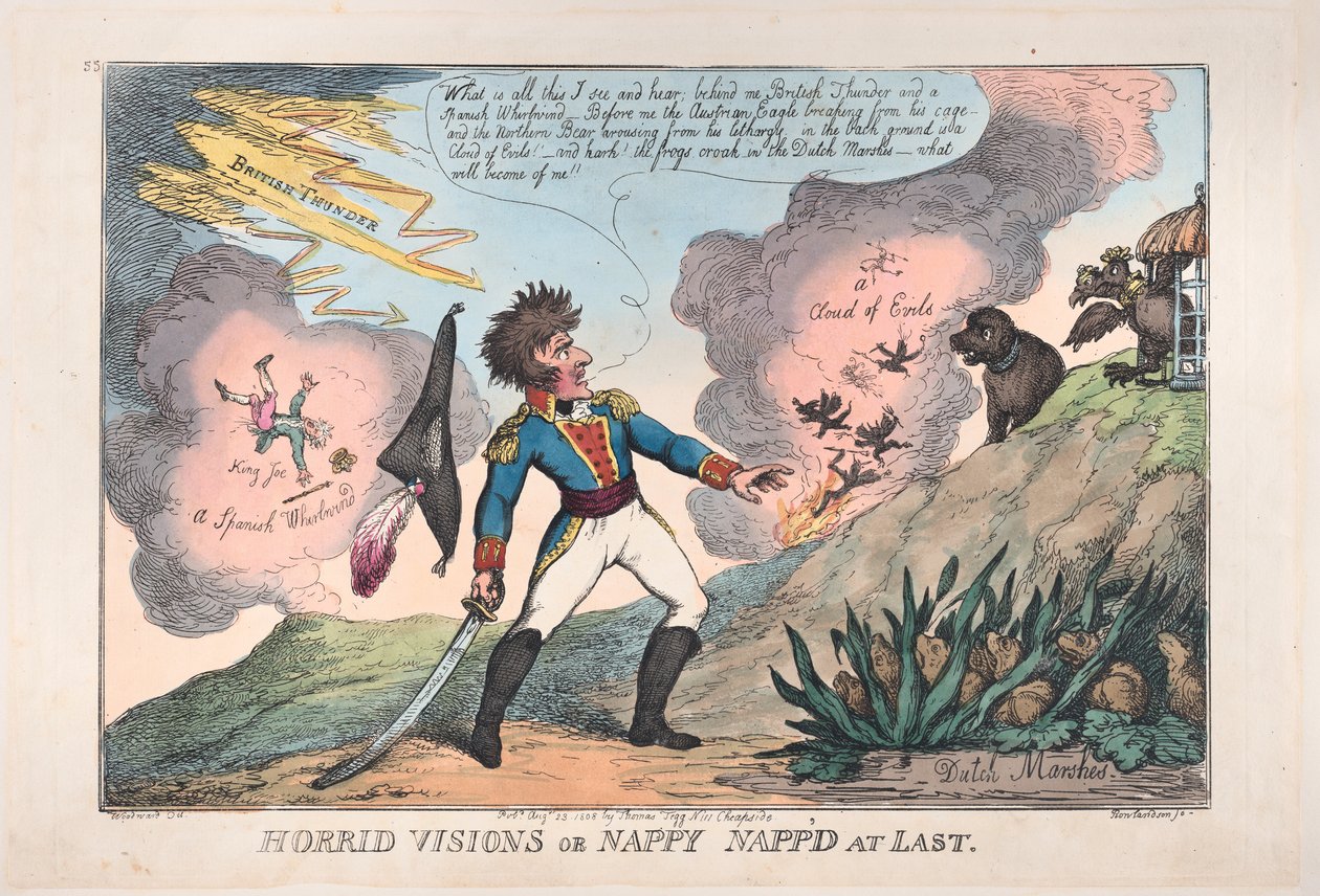Orribili visioni di Nappy catturato alla fine da Thomas Rowlandson