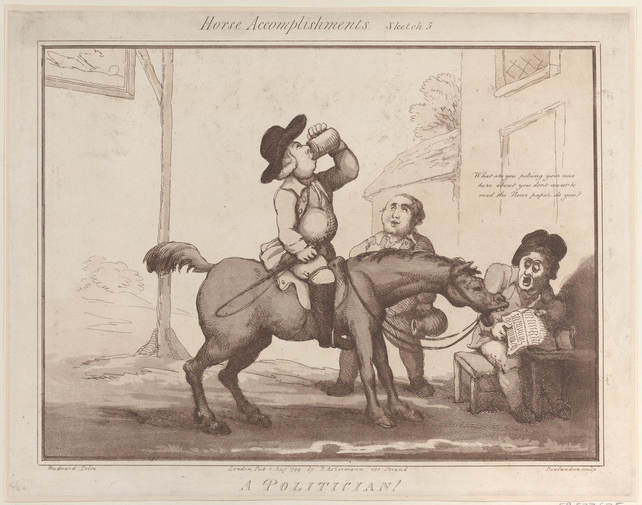 Competenze del cavallo, Schizzo 5: Un politico!! da Thomas Rowlandson