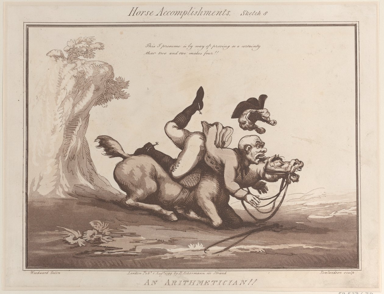 Competenze del Cavallo, Schizzo 8: Un Aritmetico!! da Thomas Rowlandson