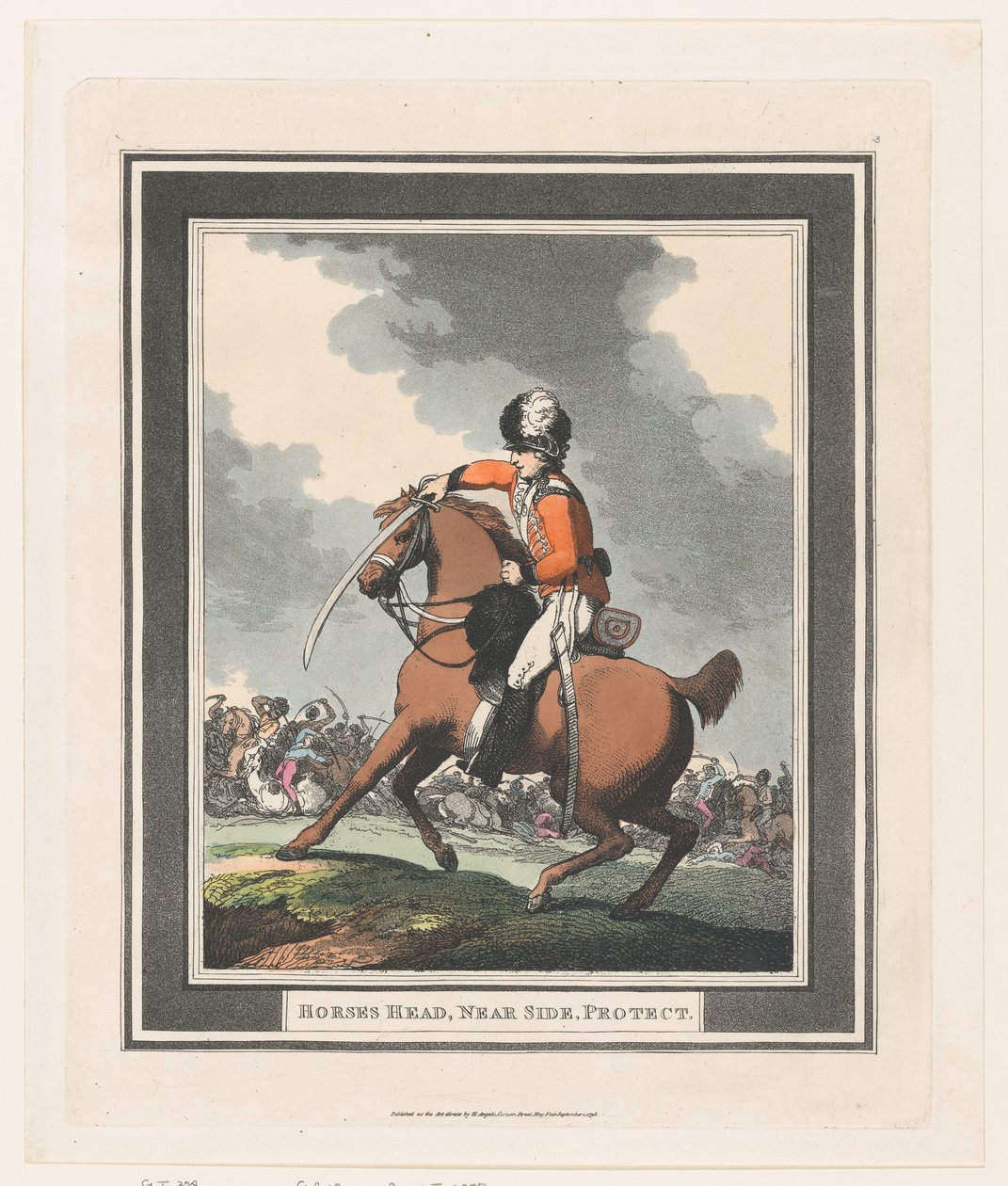Testa di cavallo, lato vicino, protezione, 1 settembre 1798 da Thomas Rowlandson