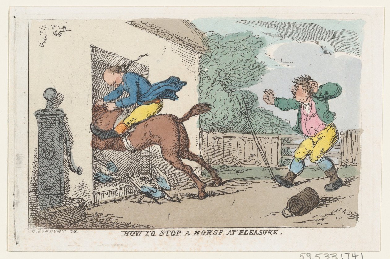 Come fermare un cavallo a piacere, 1803 da Thomas Rowlandson