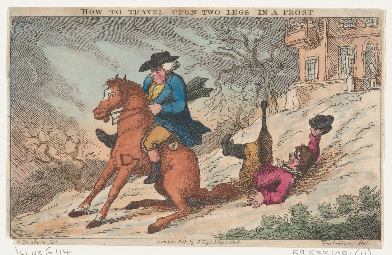 Come viaggiare su due gambe con il gelo da Thomas Rowlandson