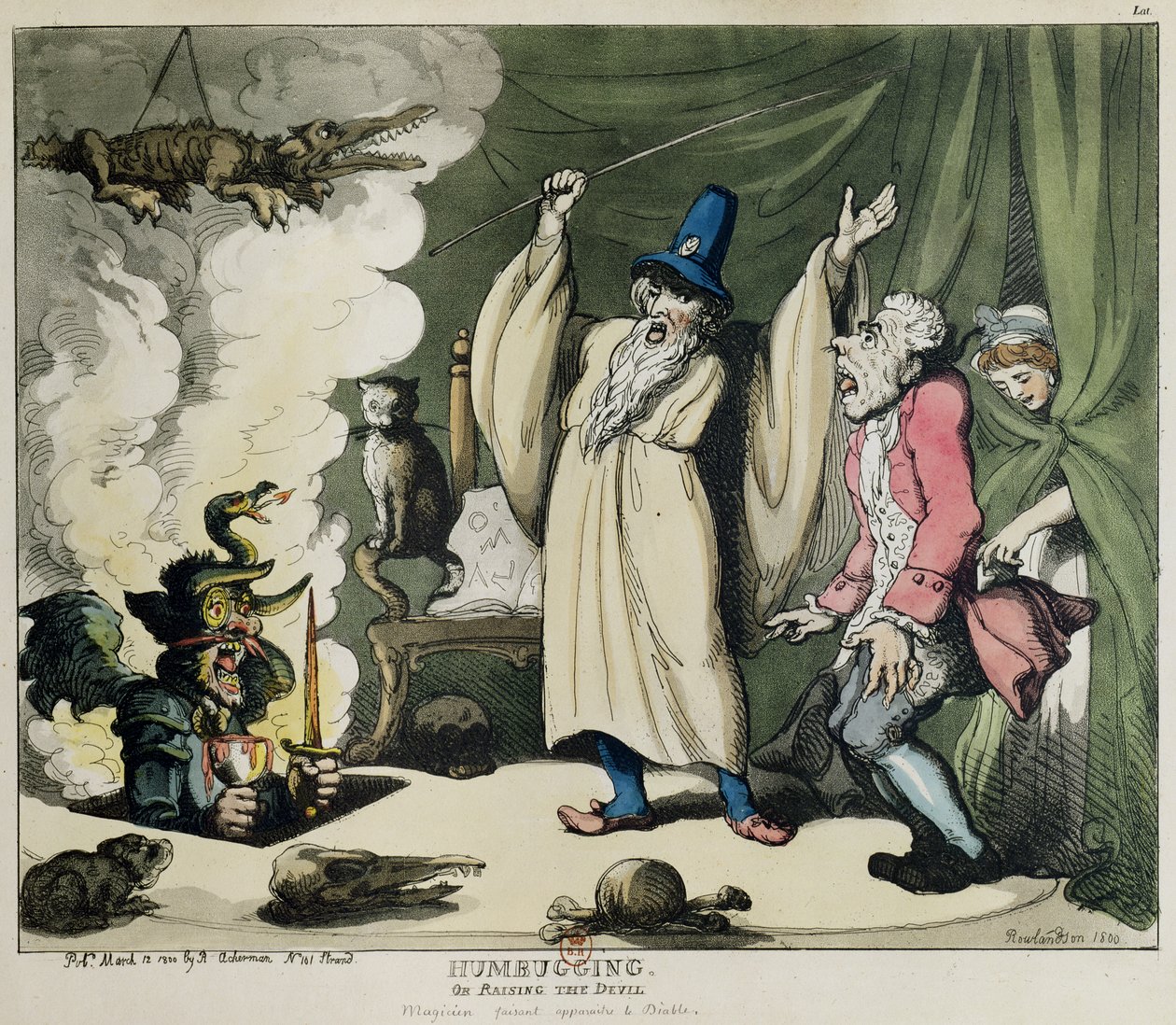 Imbrogliare o evocare il diavolo, 1800 da Thomas Rowlandson