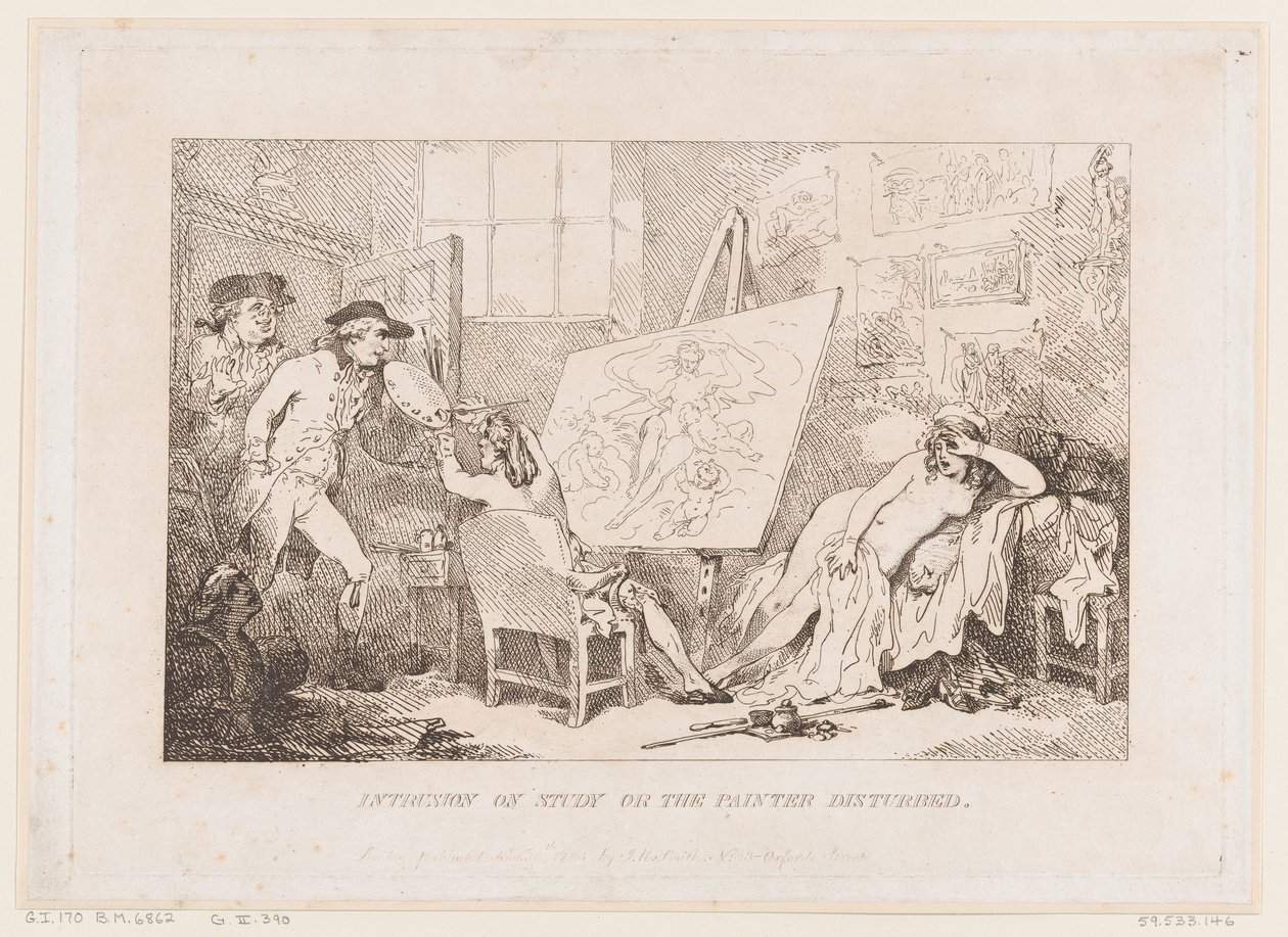 Intrusione nello studio o Il pittore disturbato da Thomas Rowlandson