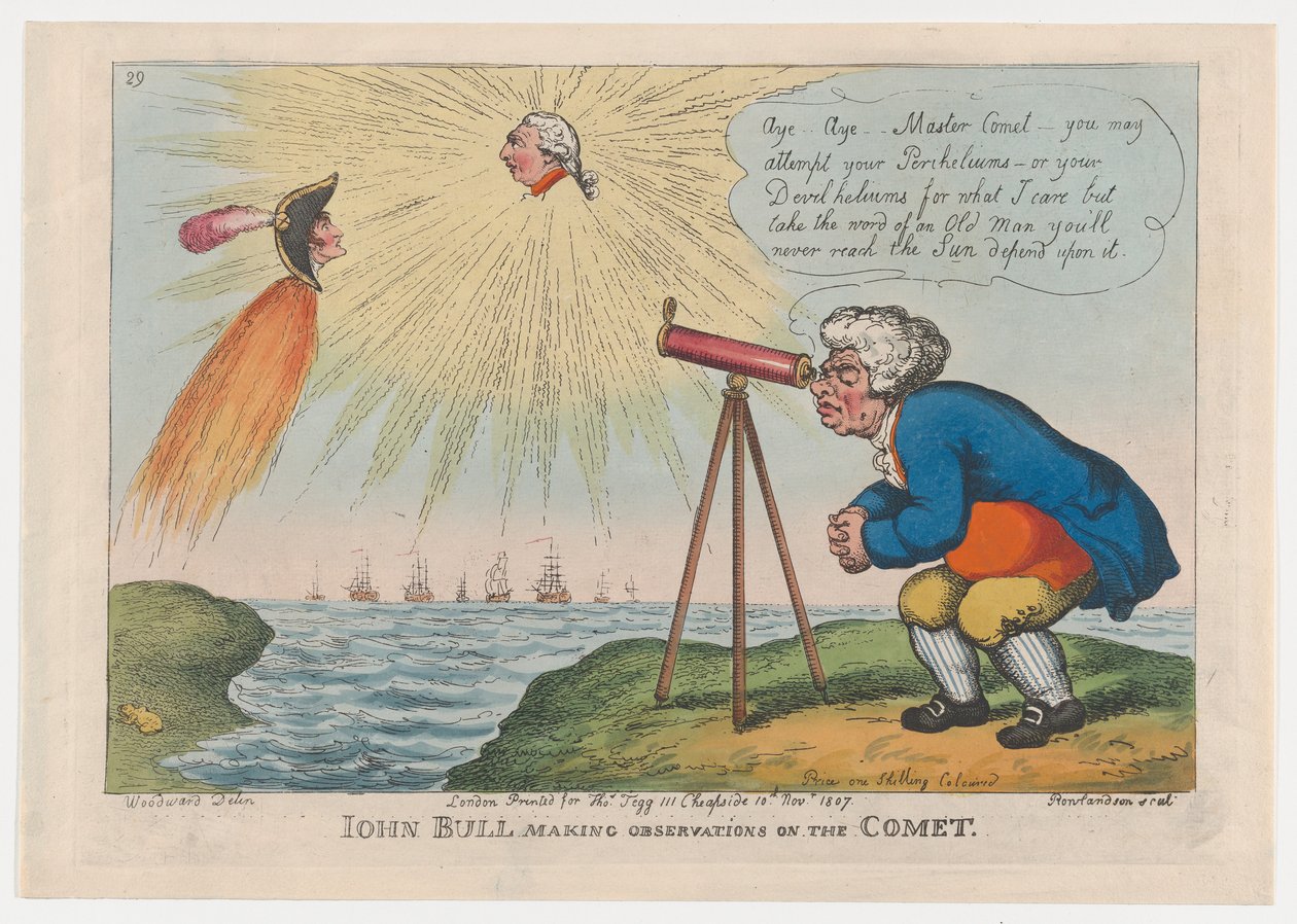 John Bull che osserva la cometa, 10 novembre 1807 da Thomas Rowlandson