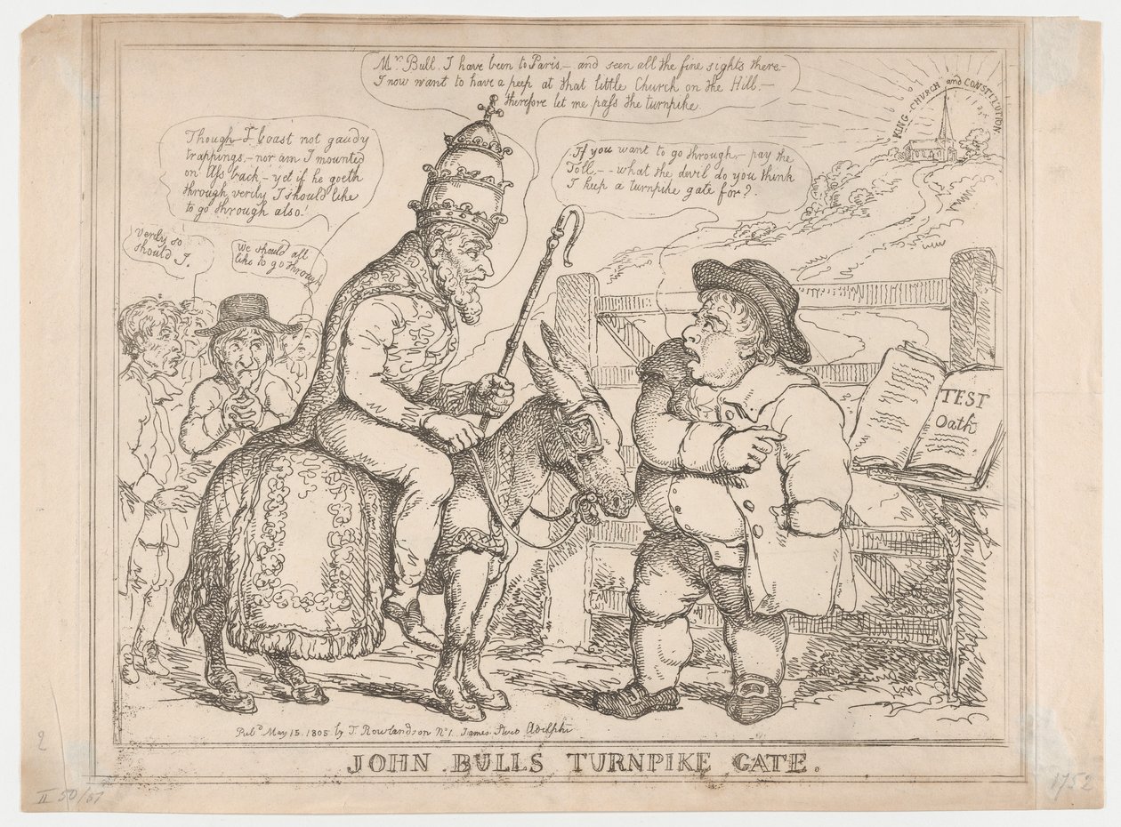 Il casello autostradale di John Bull da Thomas Rowlandson