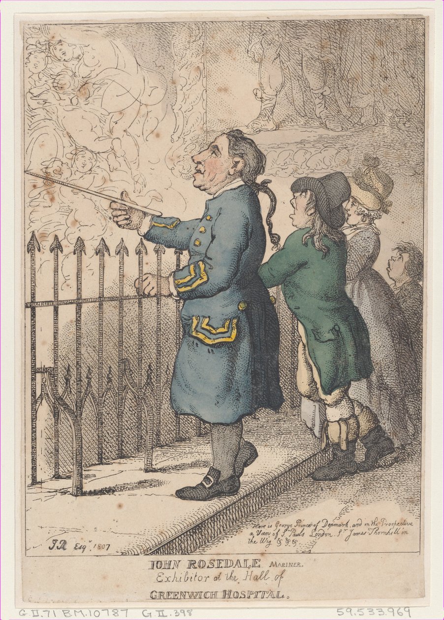 John Rosedale Mariner, Espositore alla Hall of Greenwich Hospital, 26 aprile 1807 da Thomas Rowlandson
