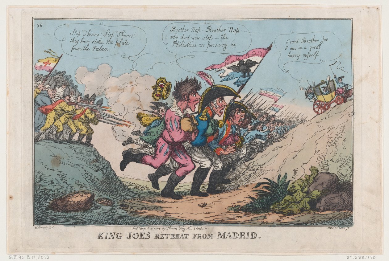 La ritirata di Re Joe da Madrid, 21 agosto 1808 da Thomas Rowlandson