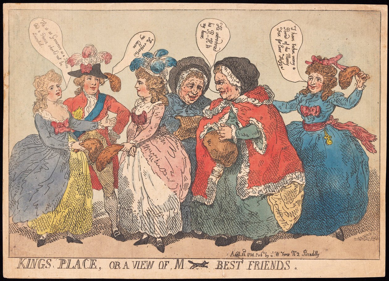 Kings Place, o una vista dei migliori amici di M da Thomas Rowlandson