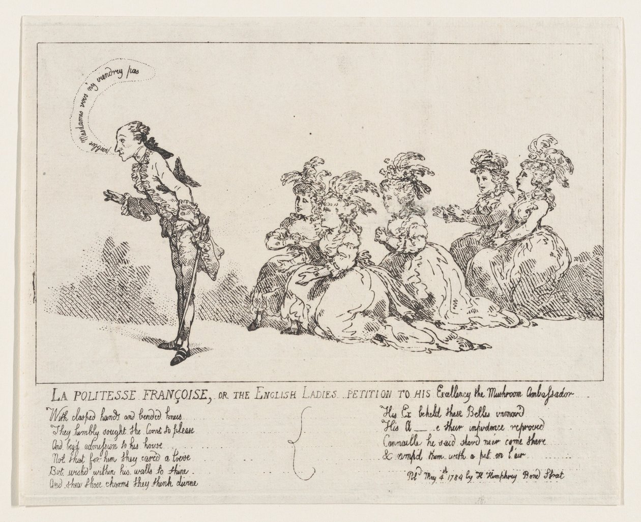 La politesse Françoise, o La petizione delle signore inglesi a Sua Eccellenza il Fungo da Thomas Rowlandson