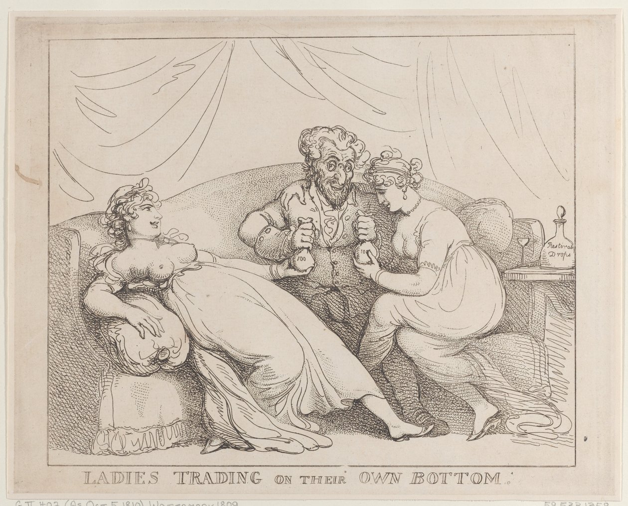 Donne che fanno trading con i propri fondi da Thomas Rowlandson