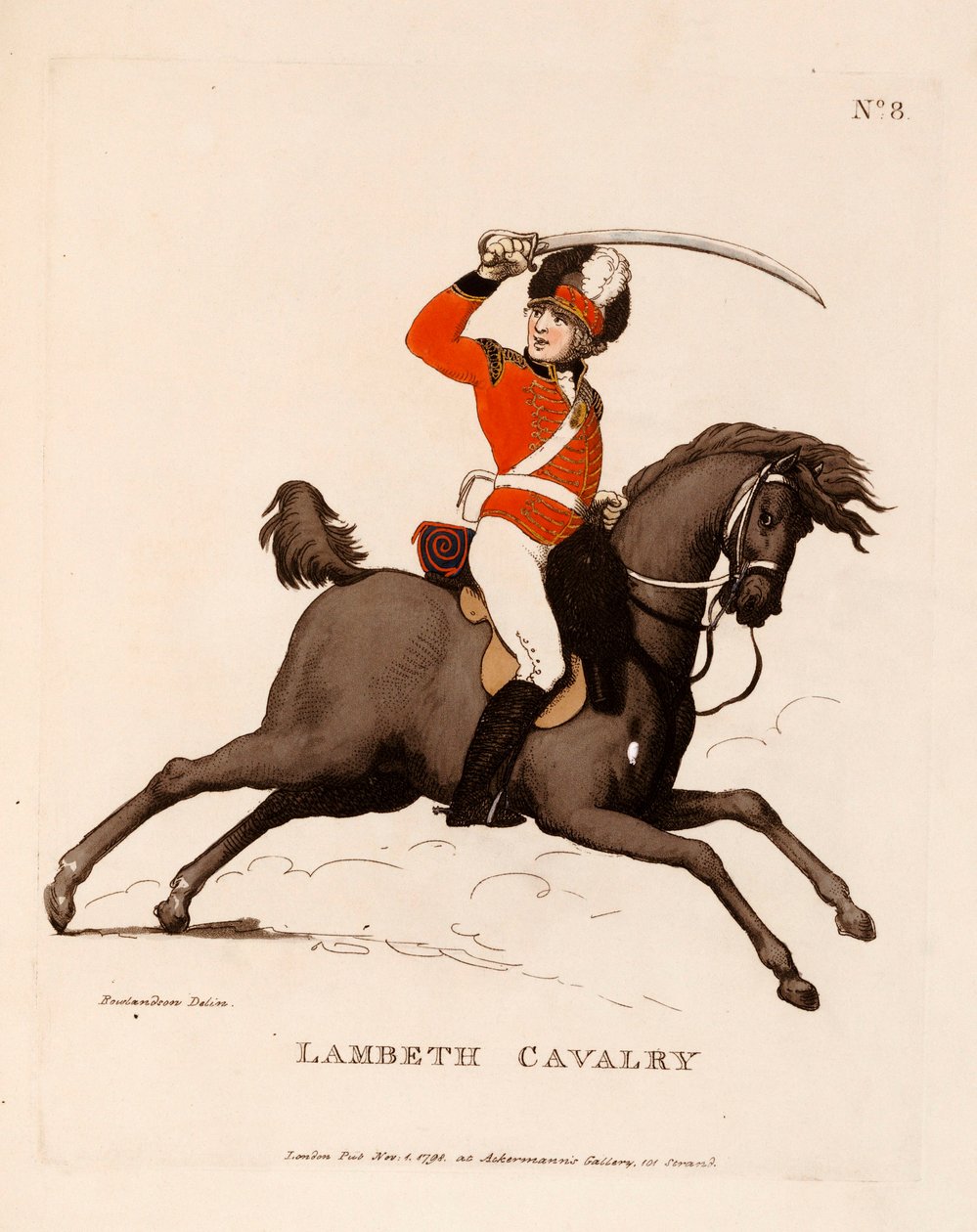 Cavalleria di Lambeth, da "Volontari Leali di Londra e Dintorni", 1798-99 da Thomas Rowlandson