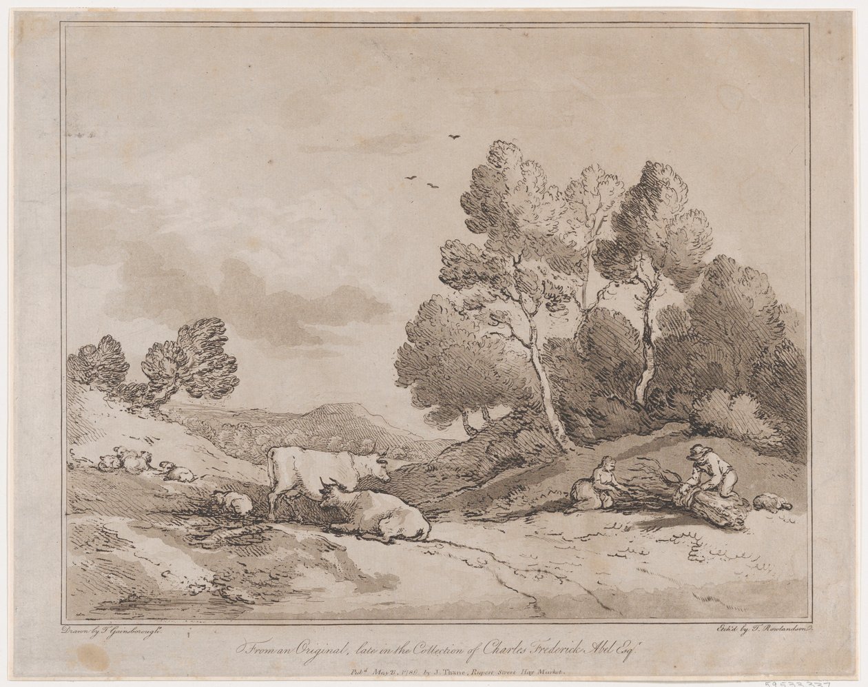 Paesaggio con figure che legano un fascio di legna da Thomas Rowlandson